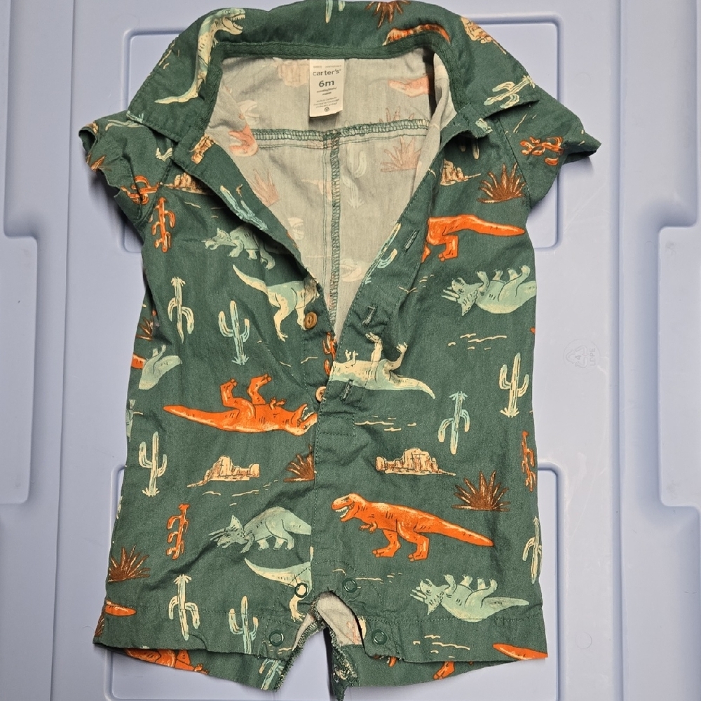 Carter's Green Dinosaur Baby Romper